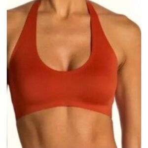 Intimately Free People Essential U Neck Halter Bralette Rust Orange